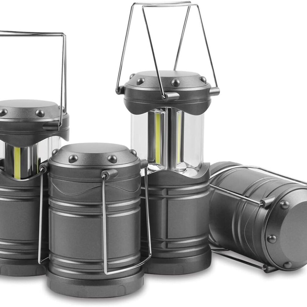 LED Camping Lantern, 4 Pack Battery Powered Flashlight for Power Outages, Portab